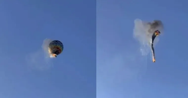 Filha pulou do balão em SC, mas pais não conseguiram sair a tempo
