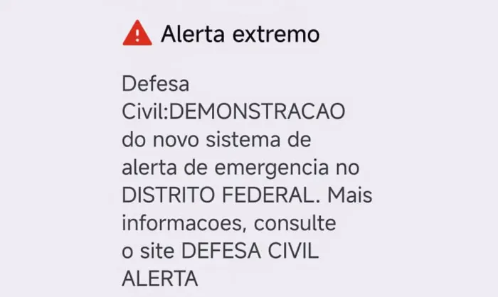 Defesa Civil testa aviso de desastre via celular no DF, GO, MS e MT